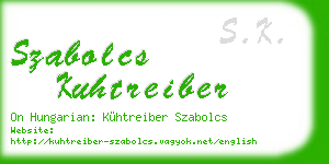 szabolcs kuhtreiber business card